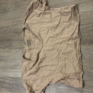 Neutral Beige Cropped Tee - Lightweight Women's Top